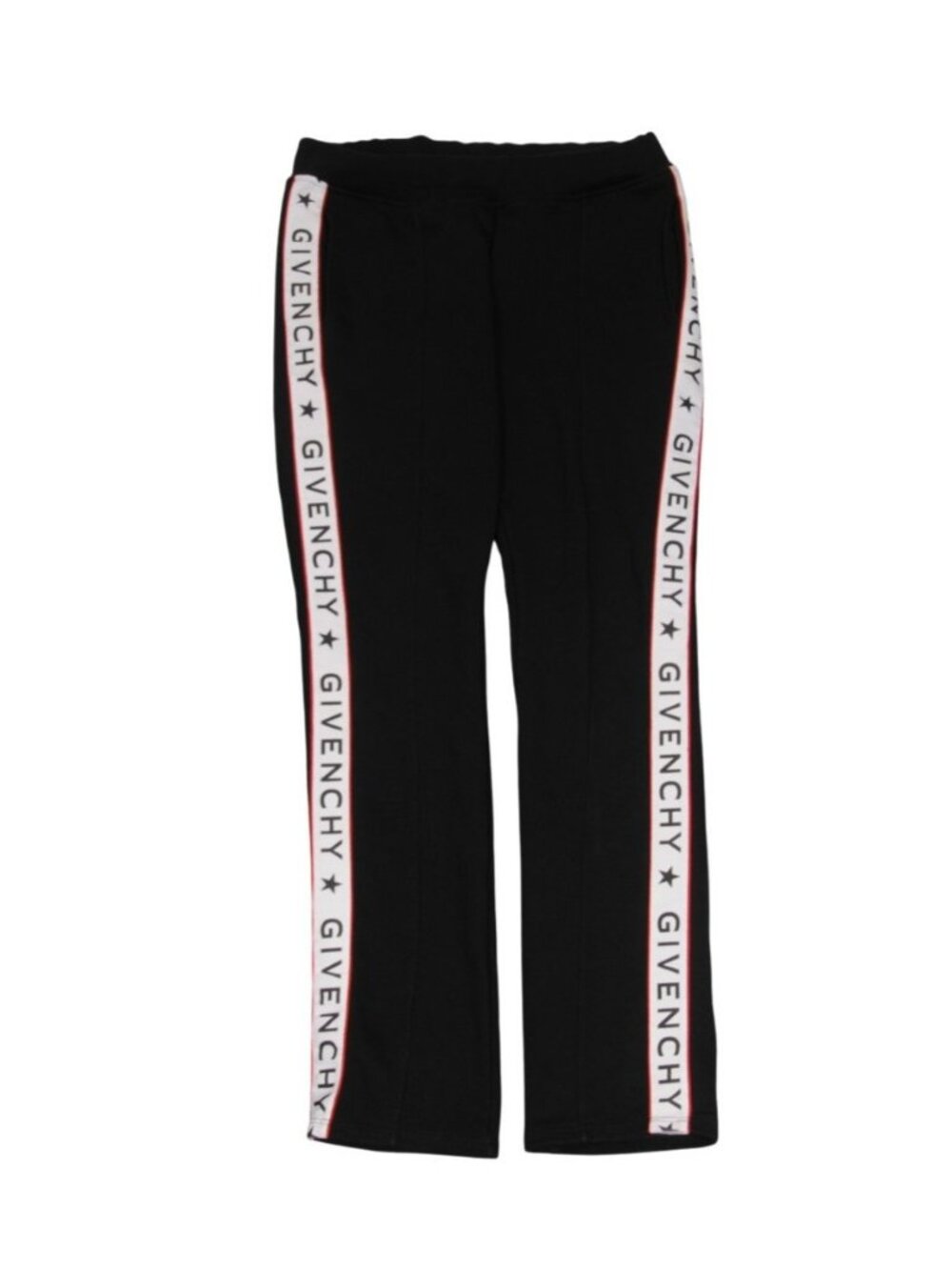 Givenchy Womens Tape Logo Sweat Pants Size US 12 Black White Red Joggers Track